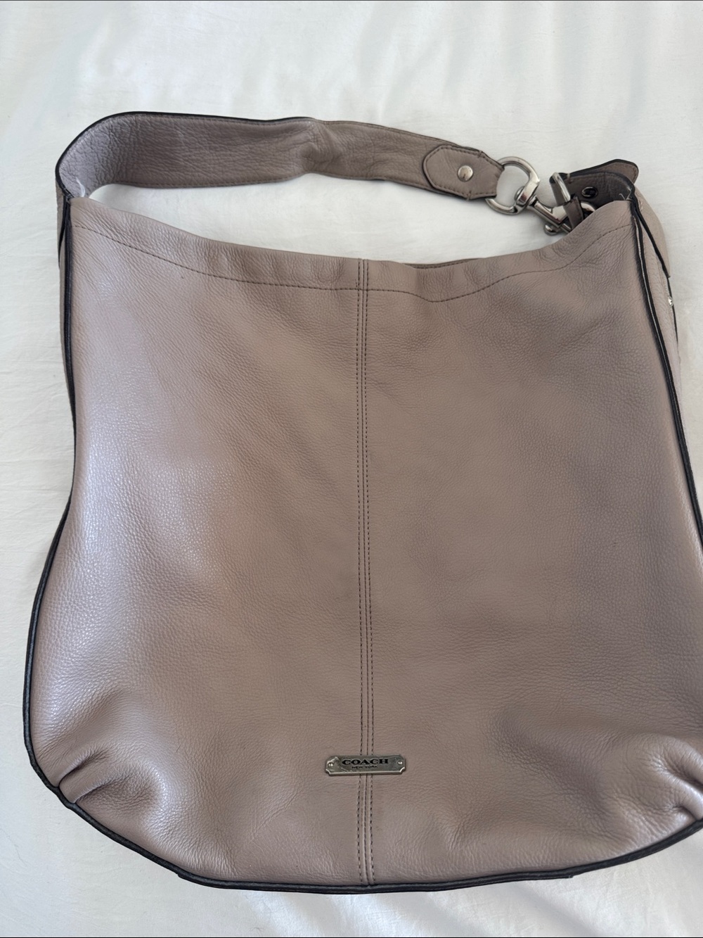 Coach Taupe Leather Shoulder Hobo